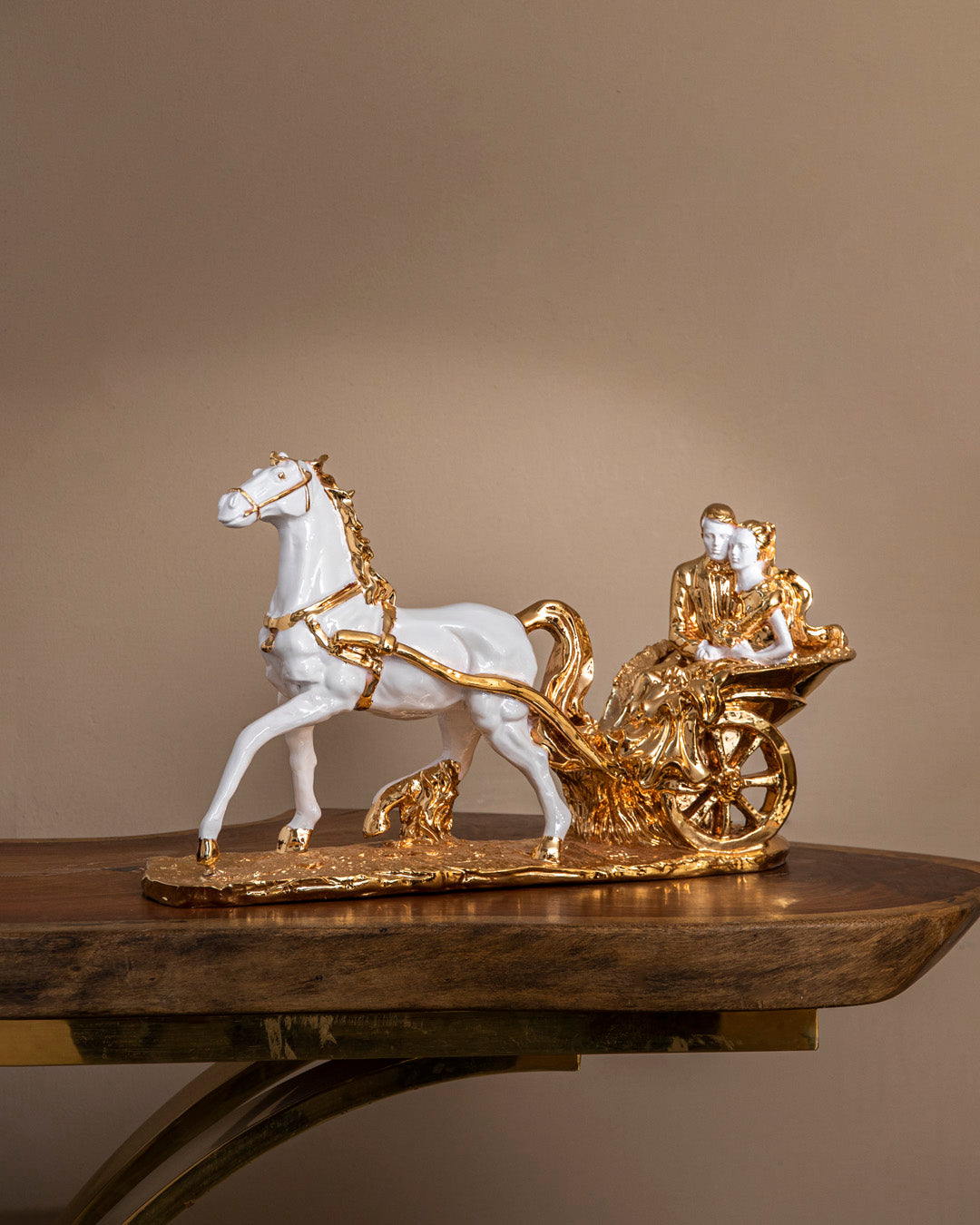 Golden Carriage Of Love Table Top Decor