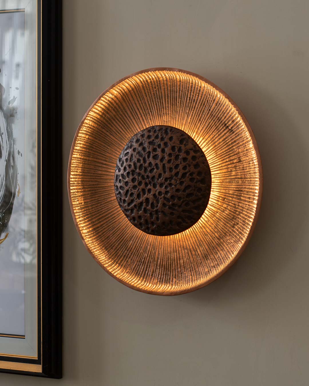 Nickel Copper Wall Light - Medium