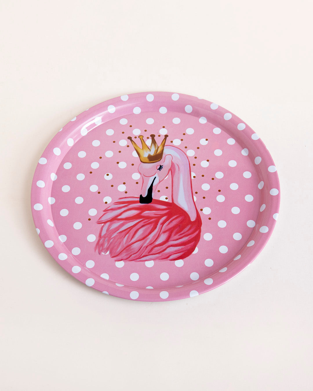 "Royal Flamingo" Polka Serving Tray - Set Of 2