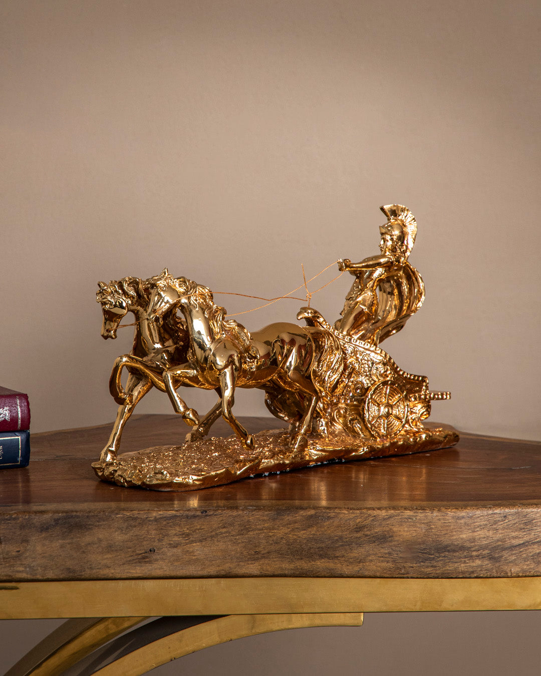 Golden Chariot of Victory Table Top Decor