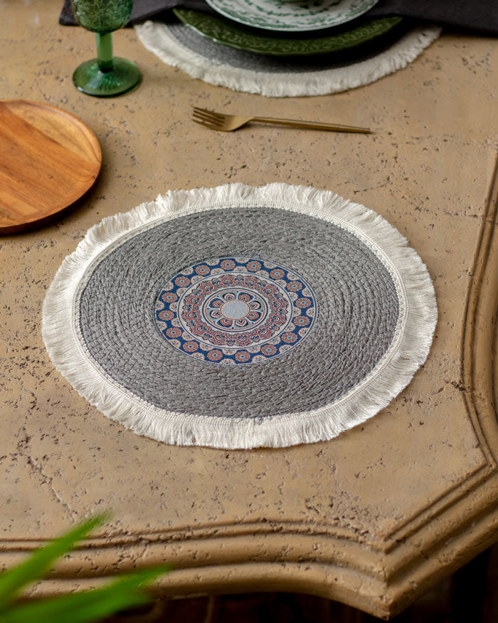 Bohemian Mandala Placemat - Grey