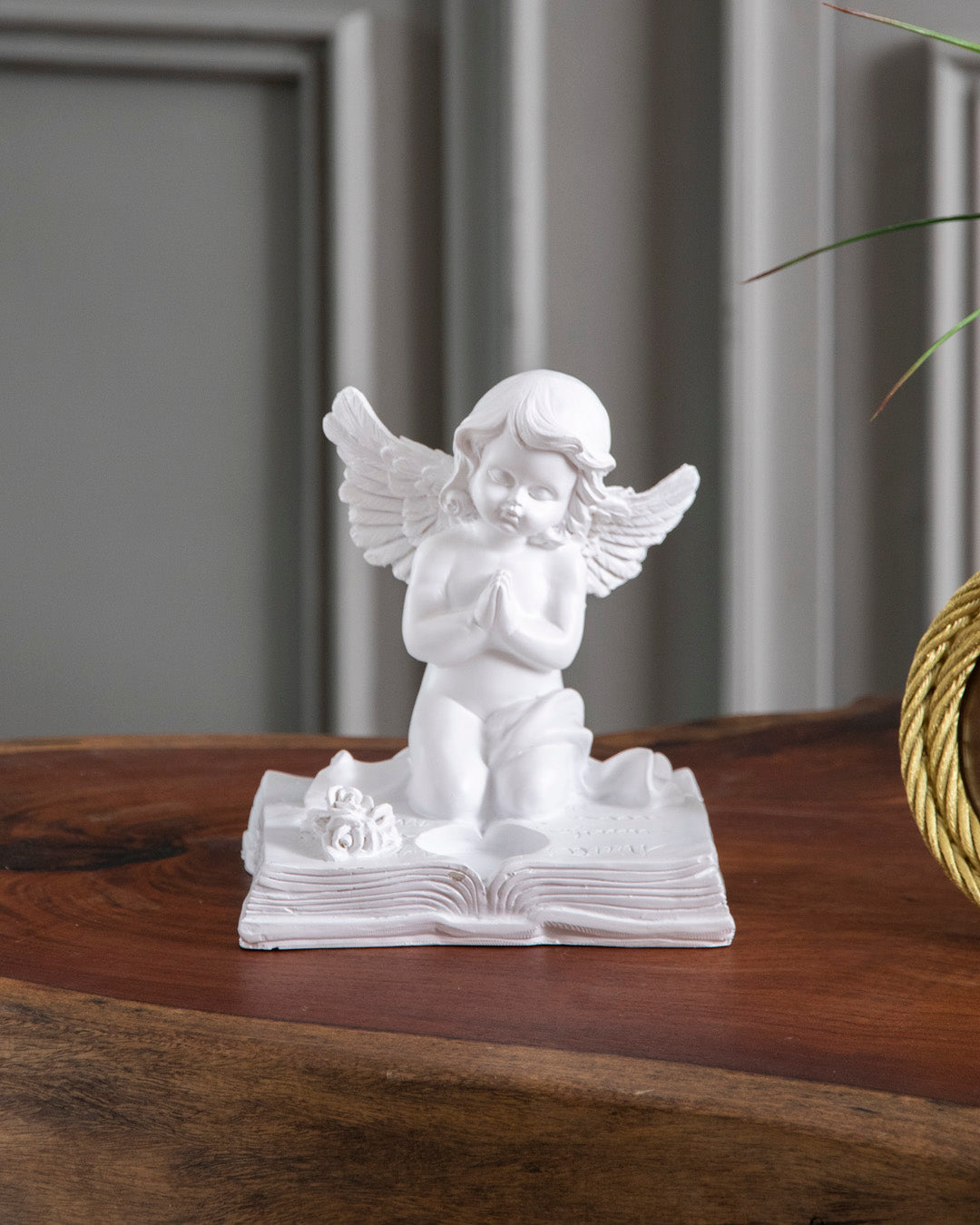 Praying On Book Angel Cherub Figurine