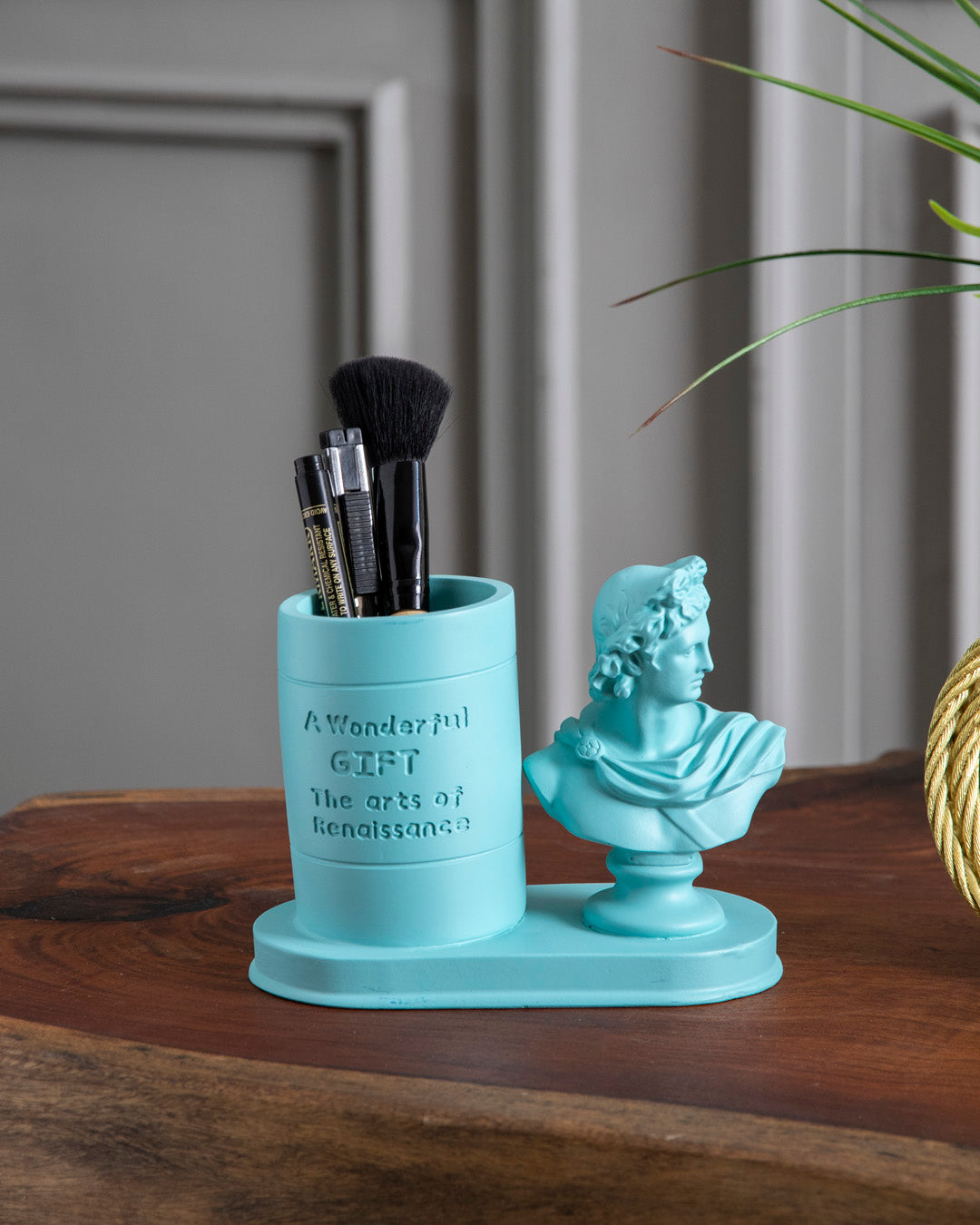 Renaissance Muse Decorative Pen Holder - Sky Blue