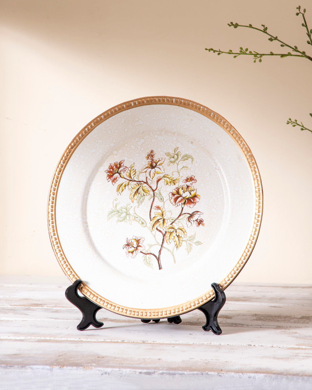 Delicate Floral Decorative Plate - 33 cm