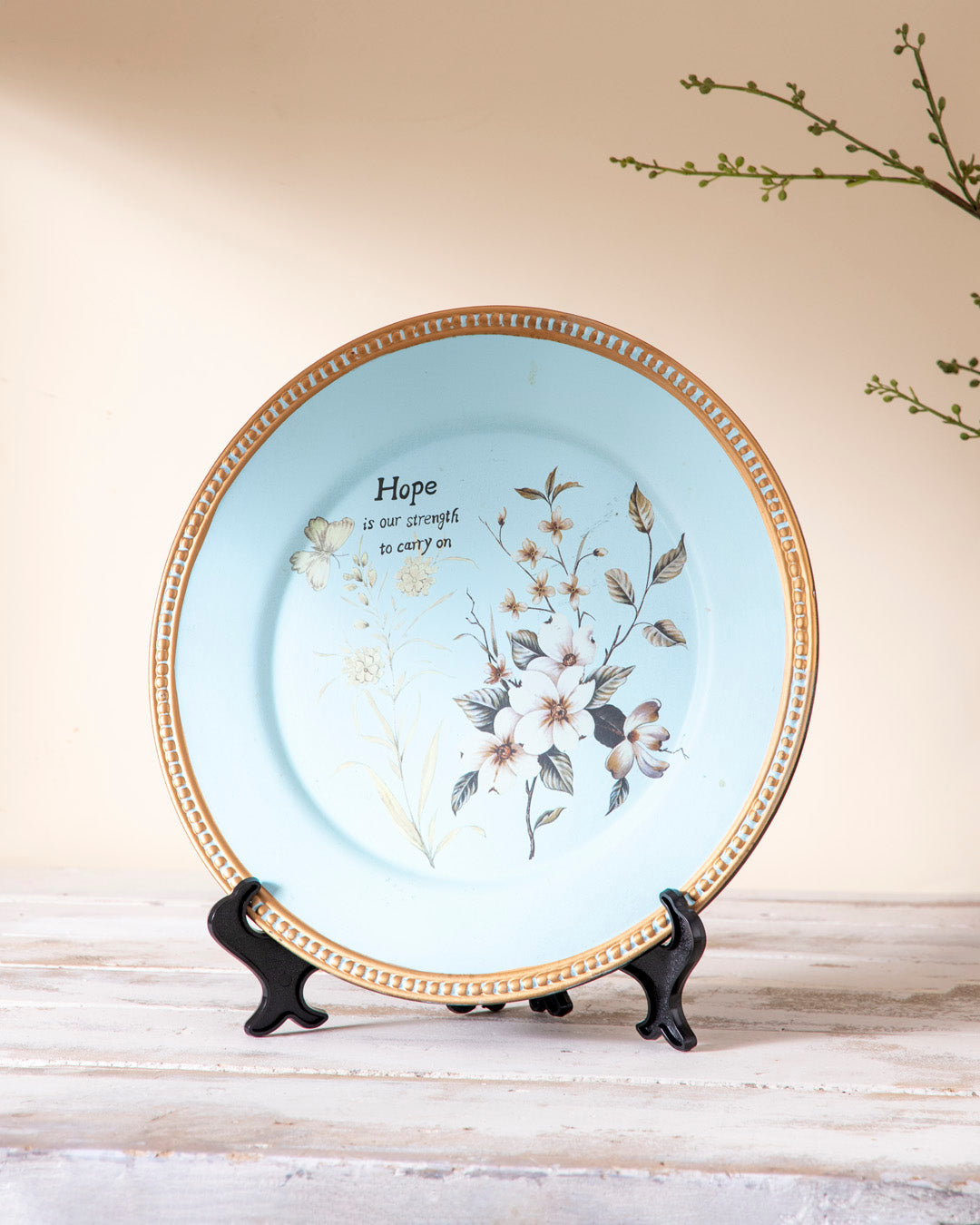 Hopeful Garden Accent Decorative Plate - 33 cm