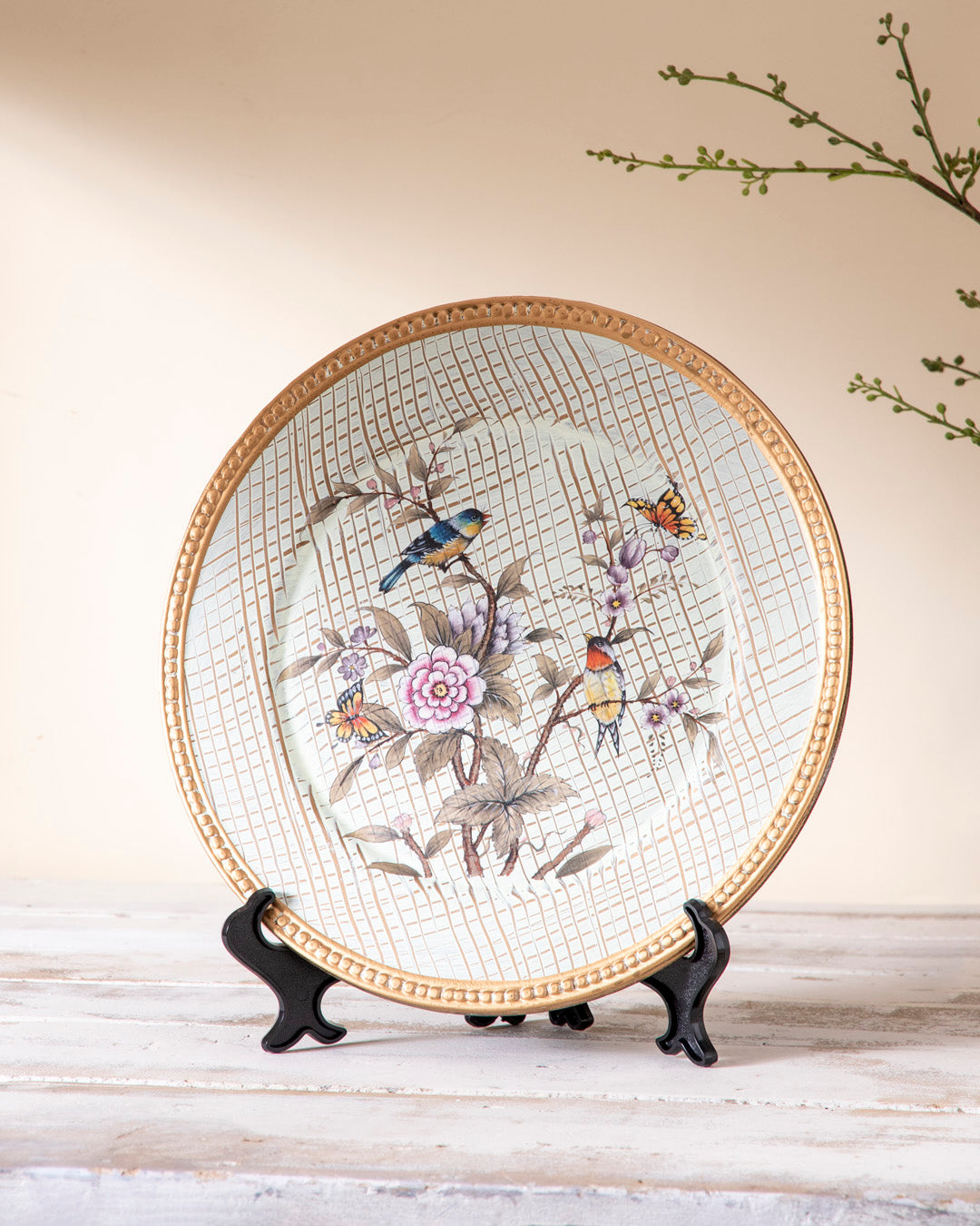 Birdsong Blossom Decorative Plate - 33 cm