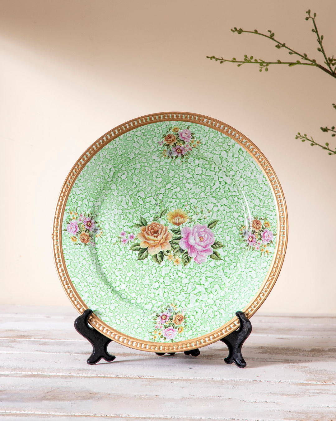 Pastel Rose Decorative Plate - 33 cm