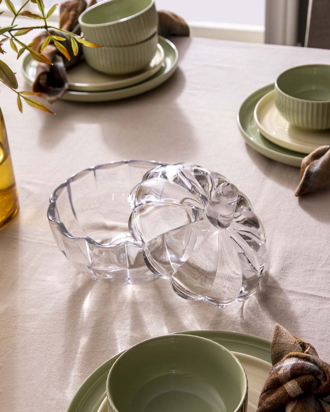 Halloween Pumpkin Glass Buffet Jar