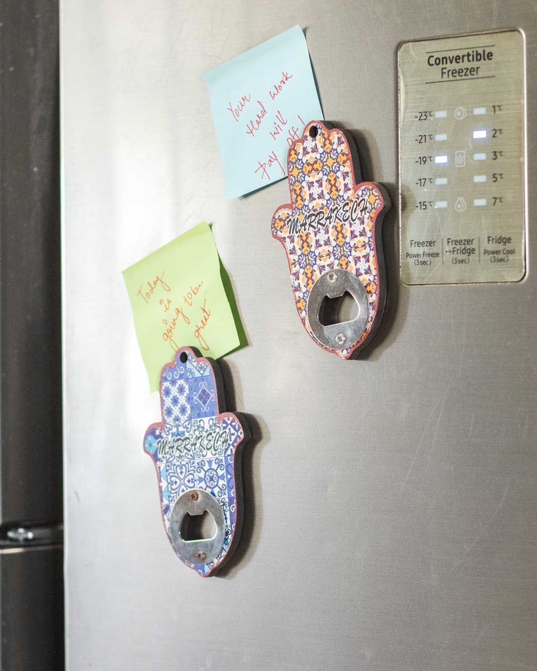 Pattern 'Bottle' Fridge Magnets Cum Openers - Set of 2