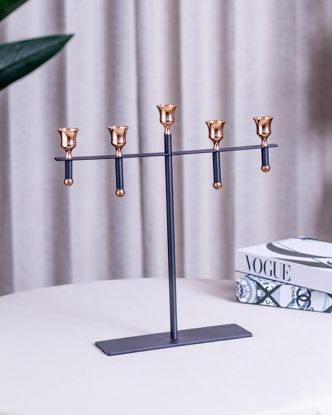 Regal Elegance: 5-Arm Candle Holder