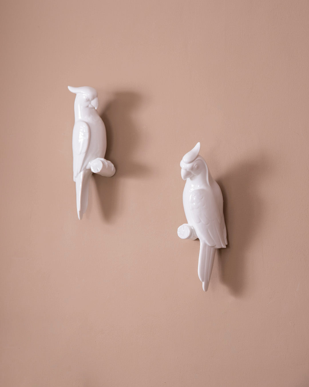 White Cockatoo Decorative Wall Accent - Set Of 2