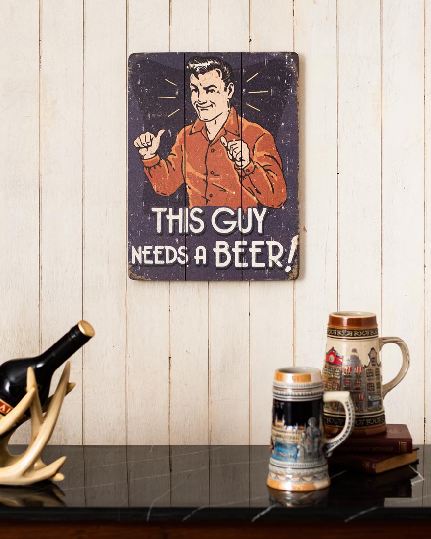 This Guy Needs A Beer! Wall Art Large