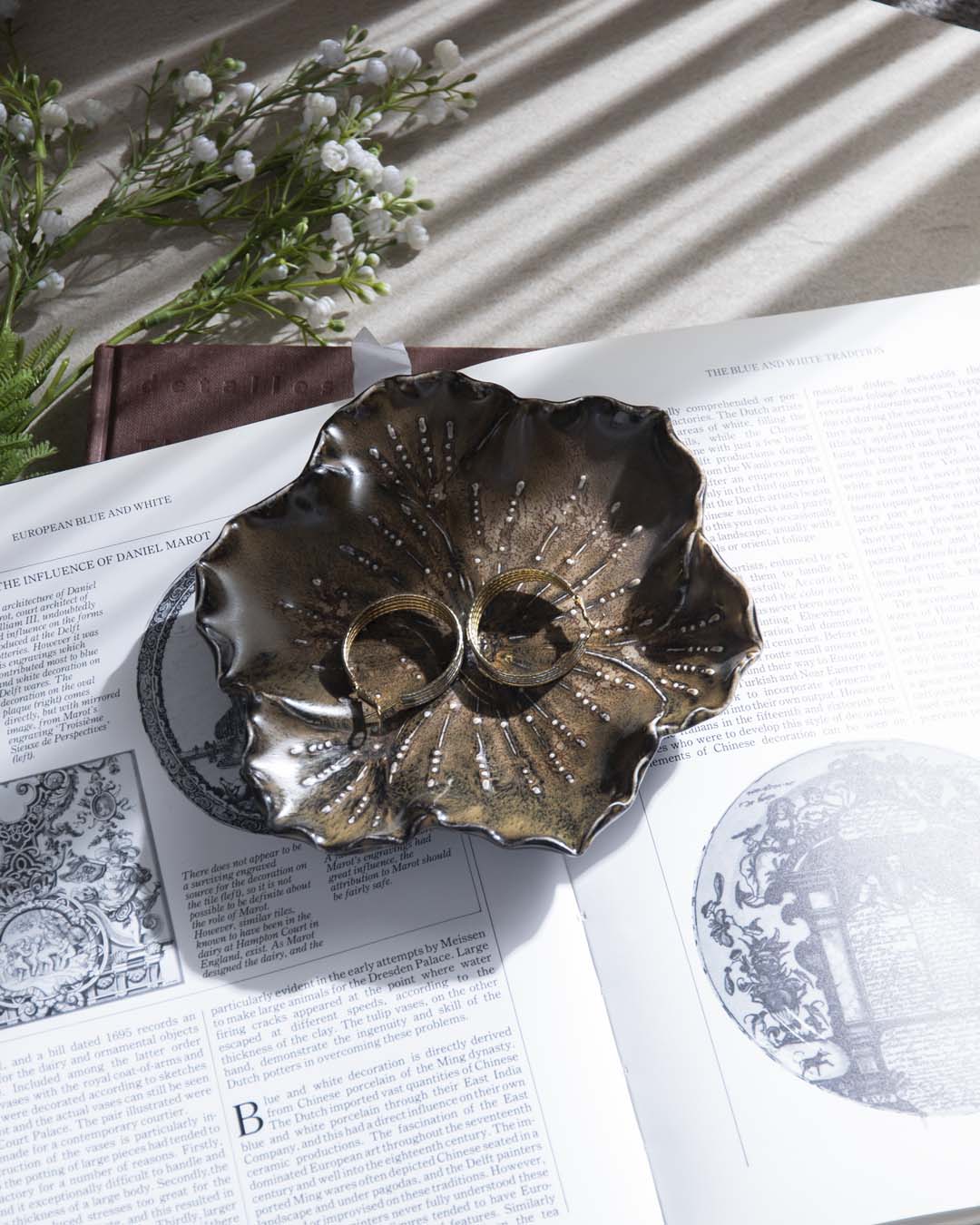 Lotus Flower Reactive Glaze Ring Dish