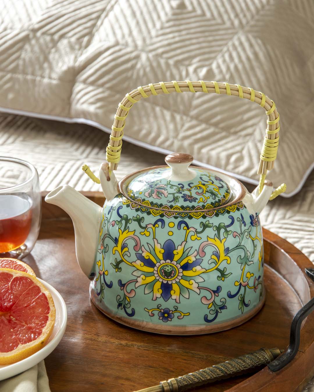 Canton Ceramic Tea Kettle - Blue