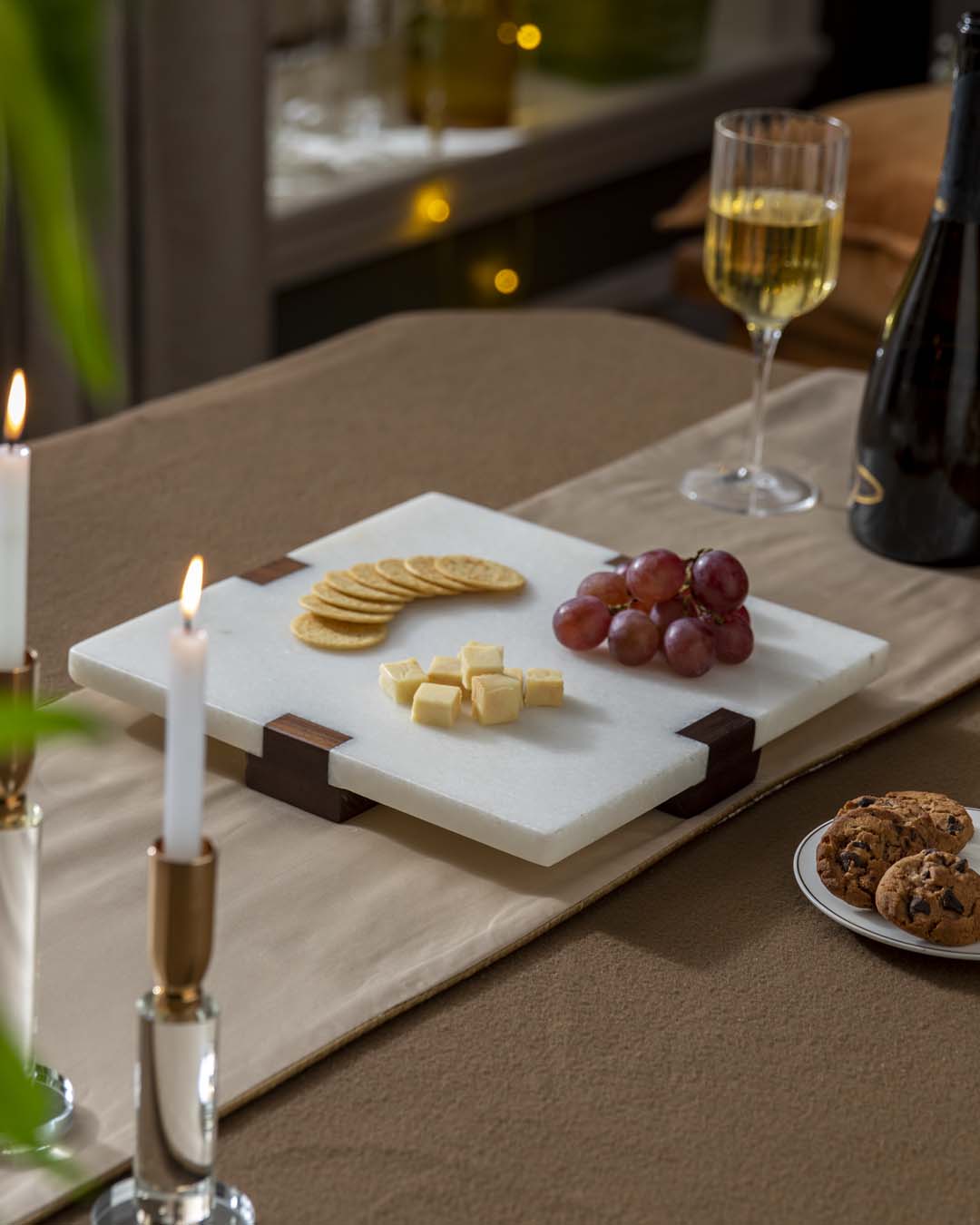 White Marble Appetizer Serving Tray - Square