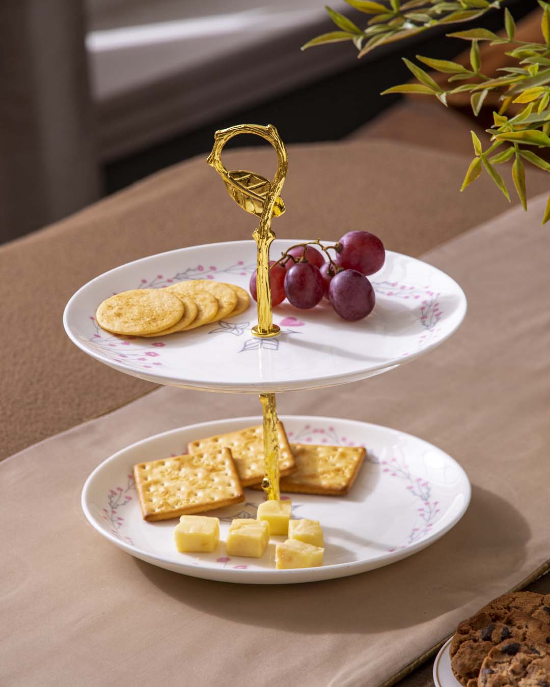 Pink Meadowsweet 2-Tier Cake Stand