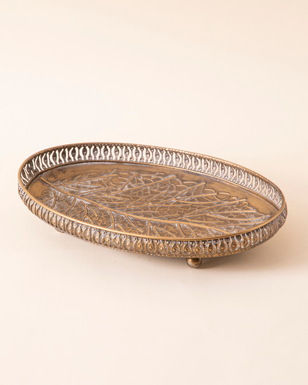 Vintage Birch Leaf Serving Tray - Large