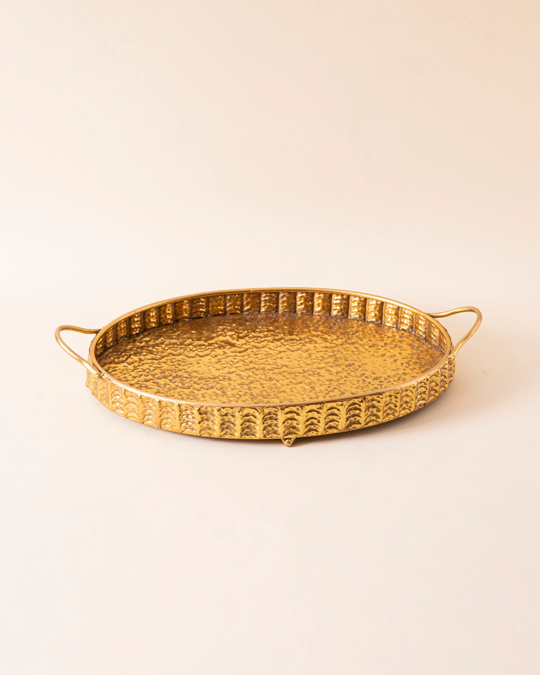 Gold Hammered Serving Tray - Small