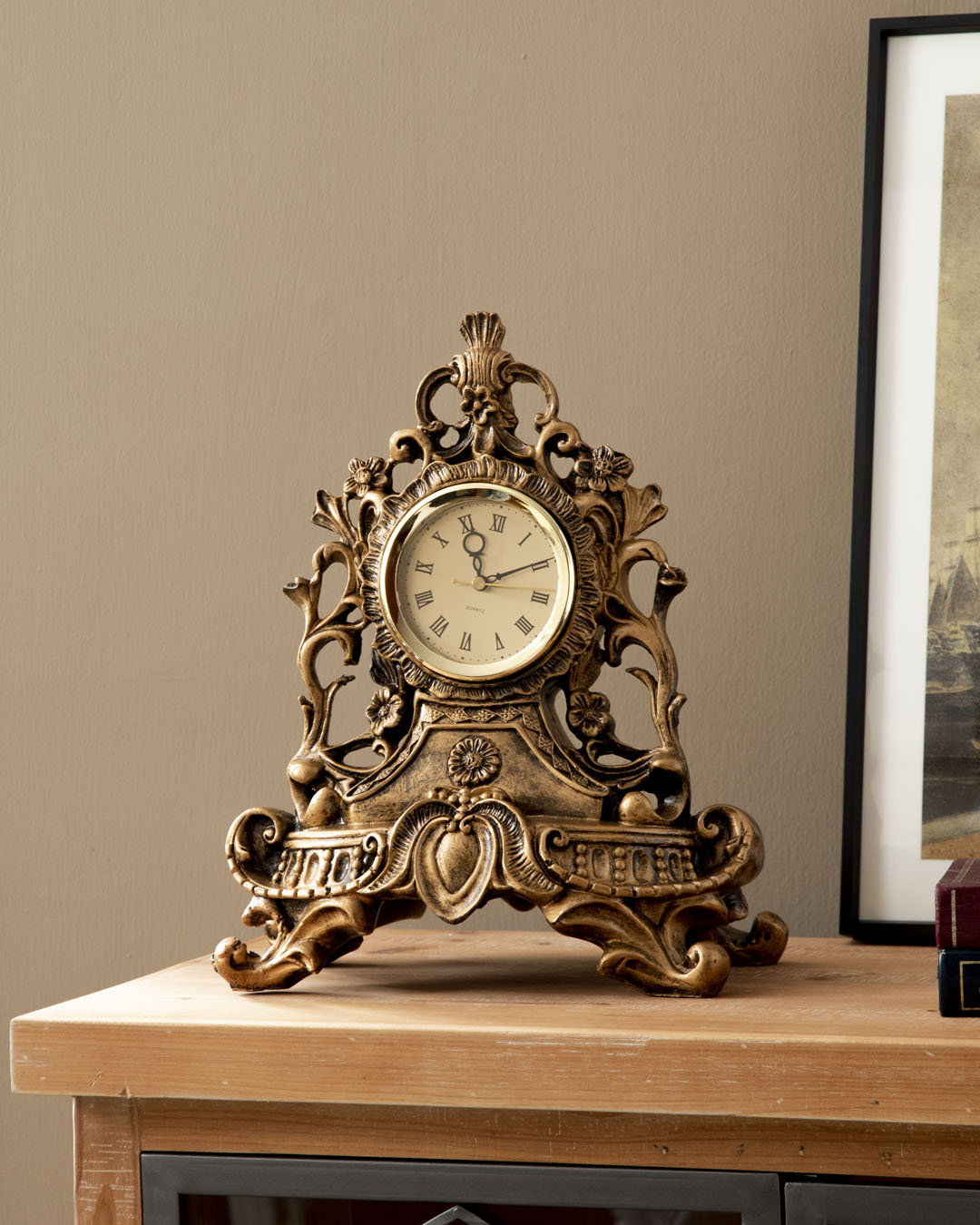 Rhodes Rustic Brown Mantle Clock