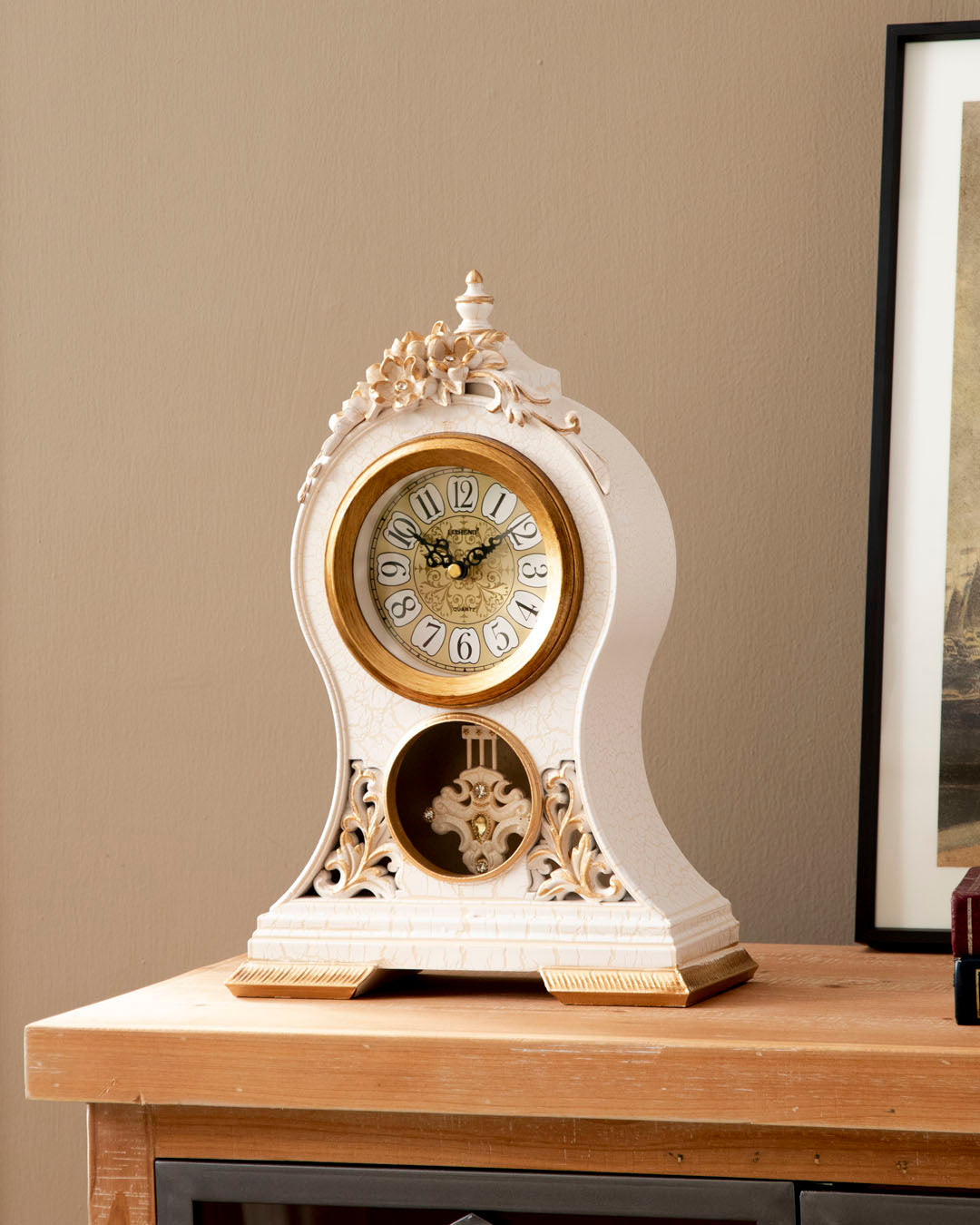 Ivory Elegance Pendulum Clock