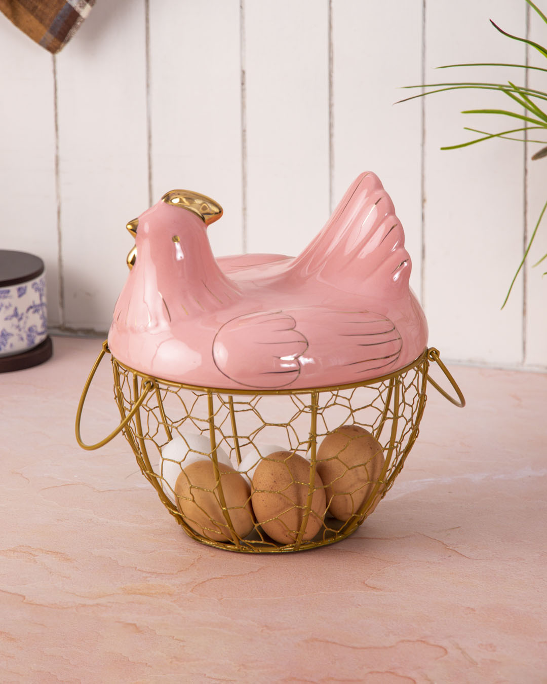 Rooster Egg Basket - Pink