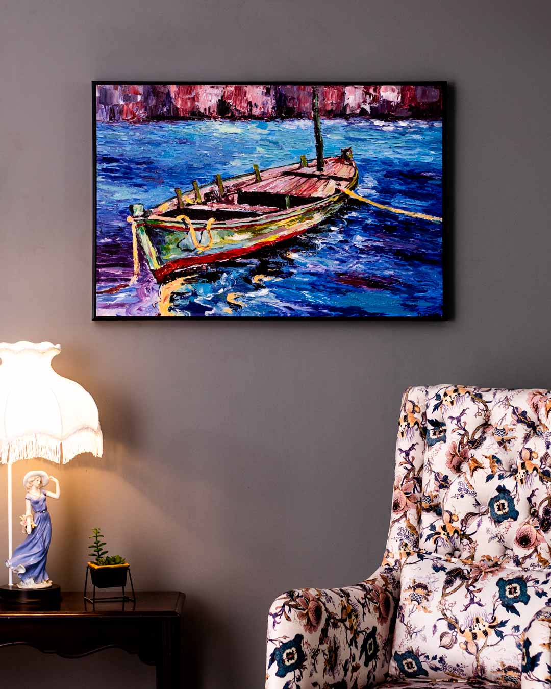 The Solitary Traveller Semi Hand-made Wall Art - 36*24  Inch