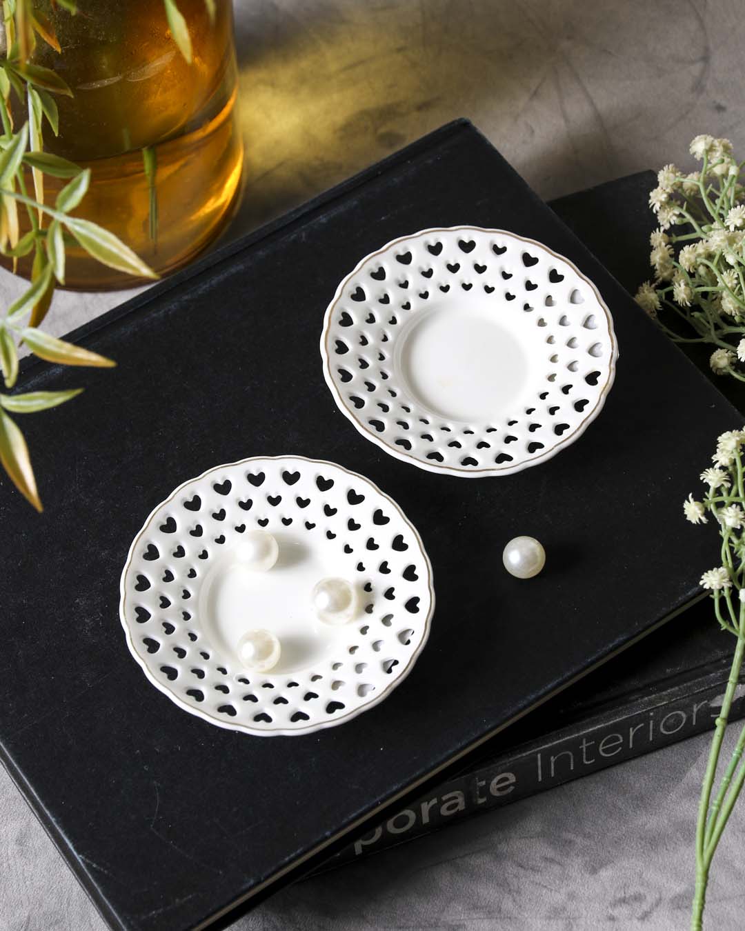 Heart Lace Edge Catchall - Set of 2