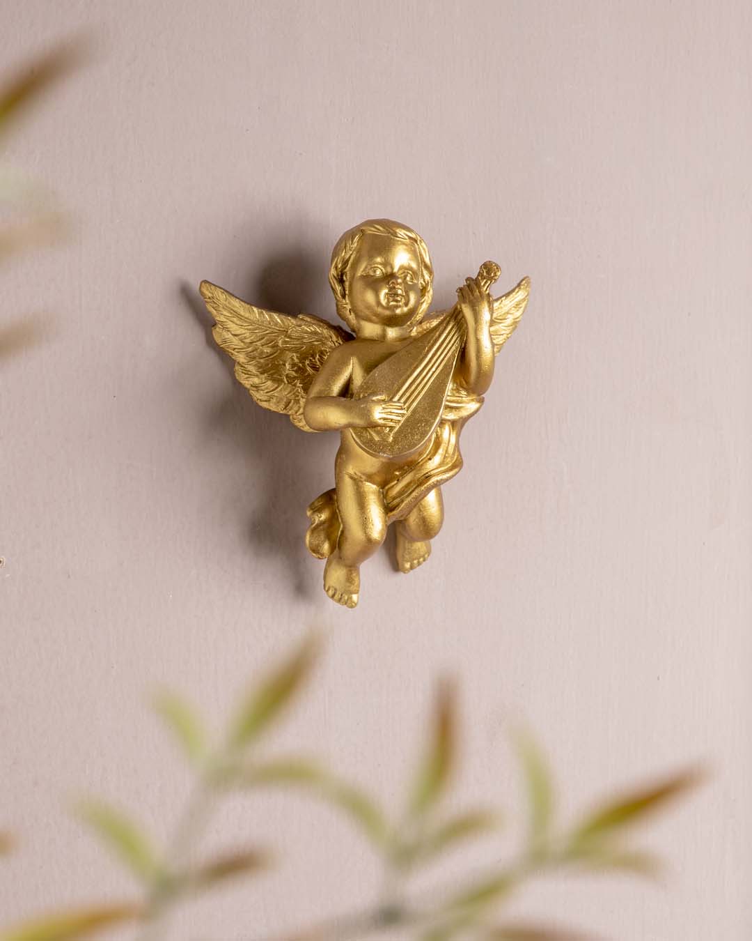 Golden 'Angelic Musician' Wall Accent