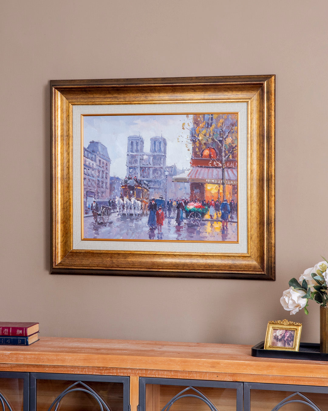 'Paris City' Handmade Oil Painting - 28x32 Inch