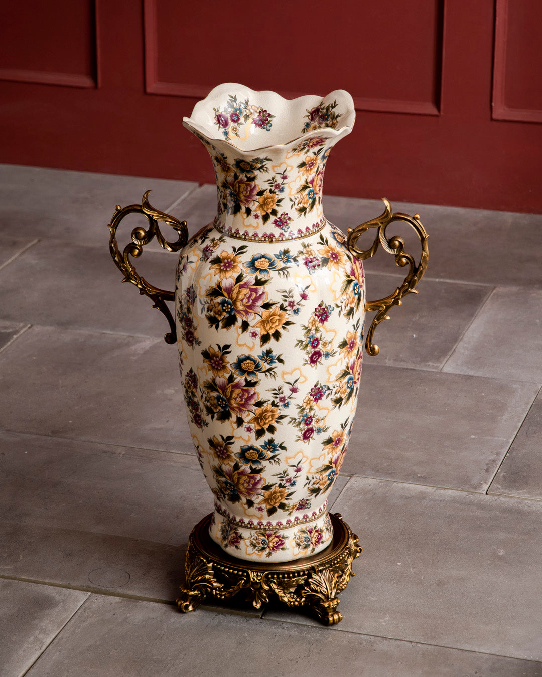 'Imperial Floral' Ornamental Floor Vase
