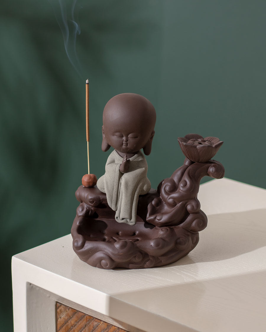 Serene Monk Waterfall Backflow Incense Burner