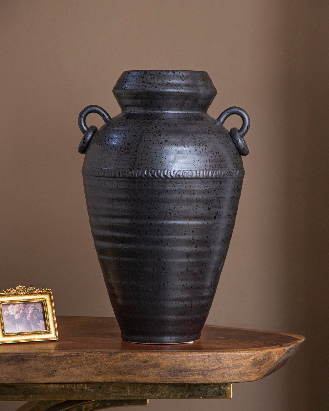 Midnight Amphora Ceramic Vase