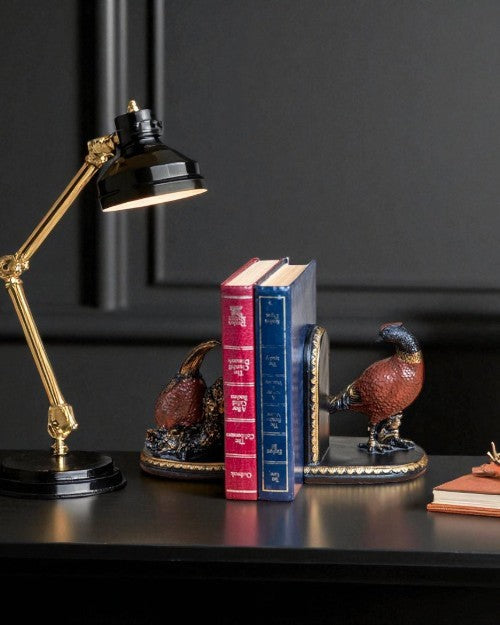 Feathered Pheasant Bookend Set