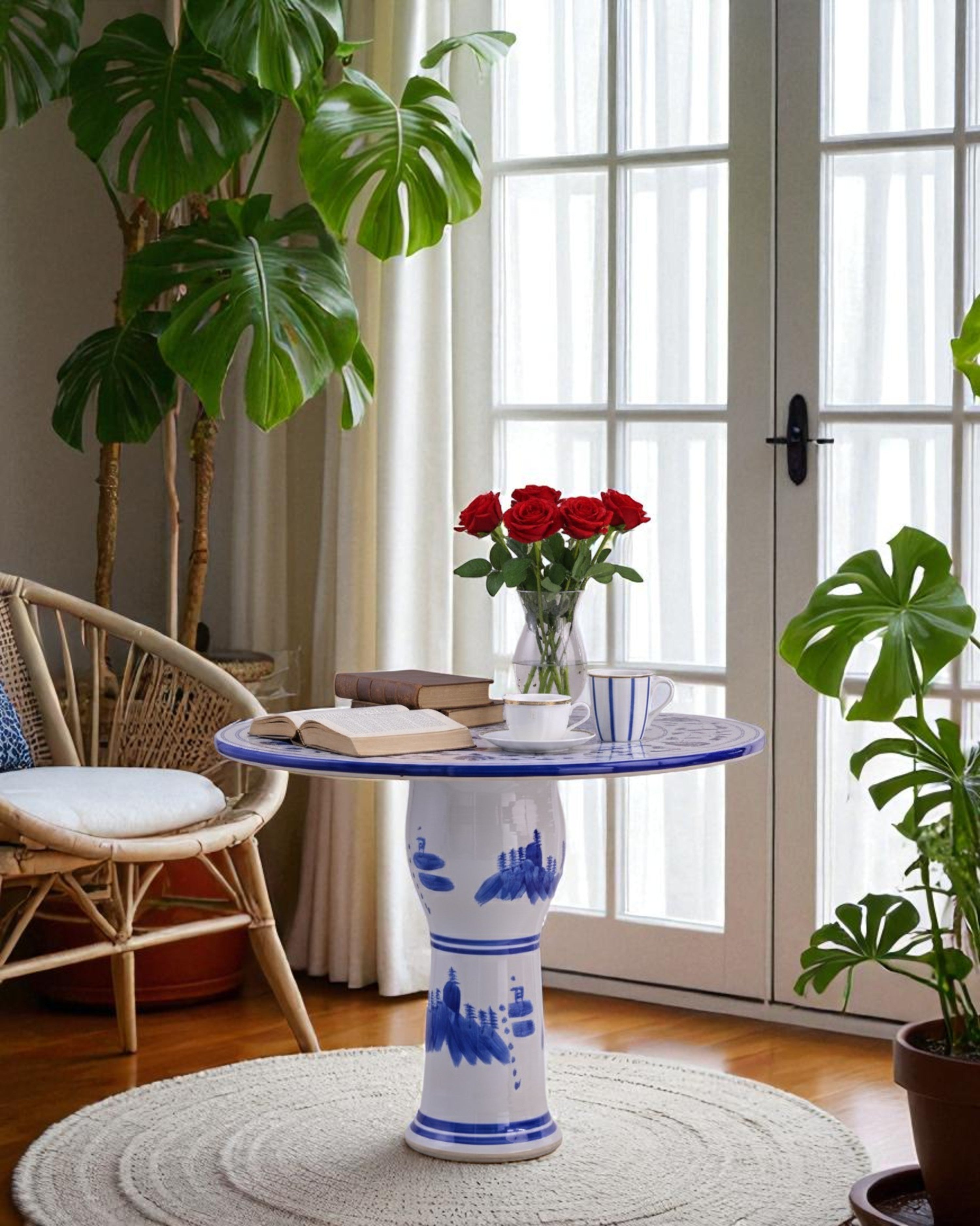Blue & White Dynasties Hand Painted Center Table