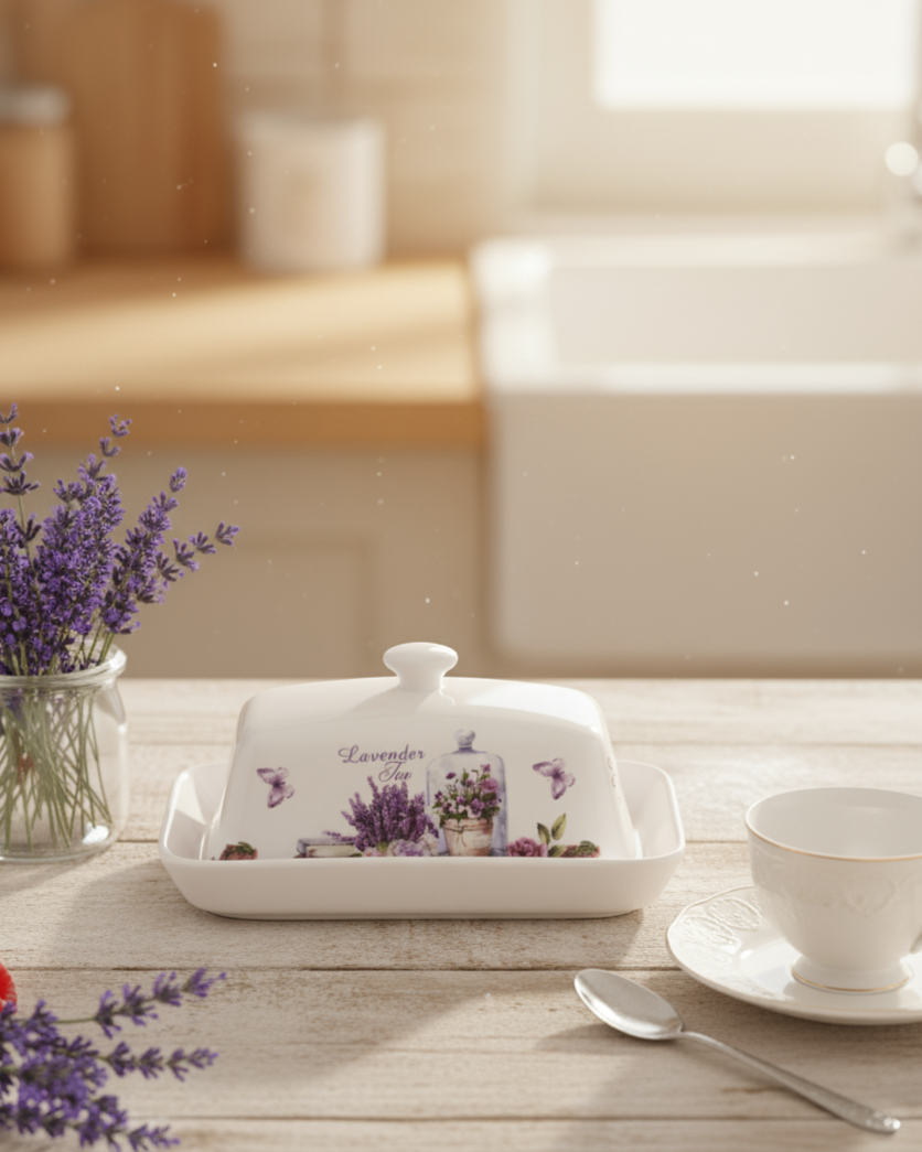 Whispers of Lavender Butter Dish