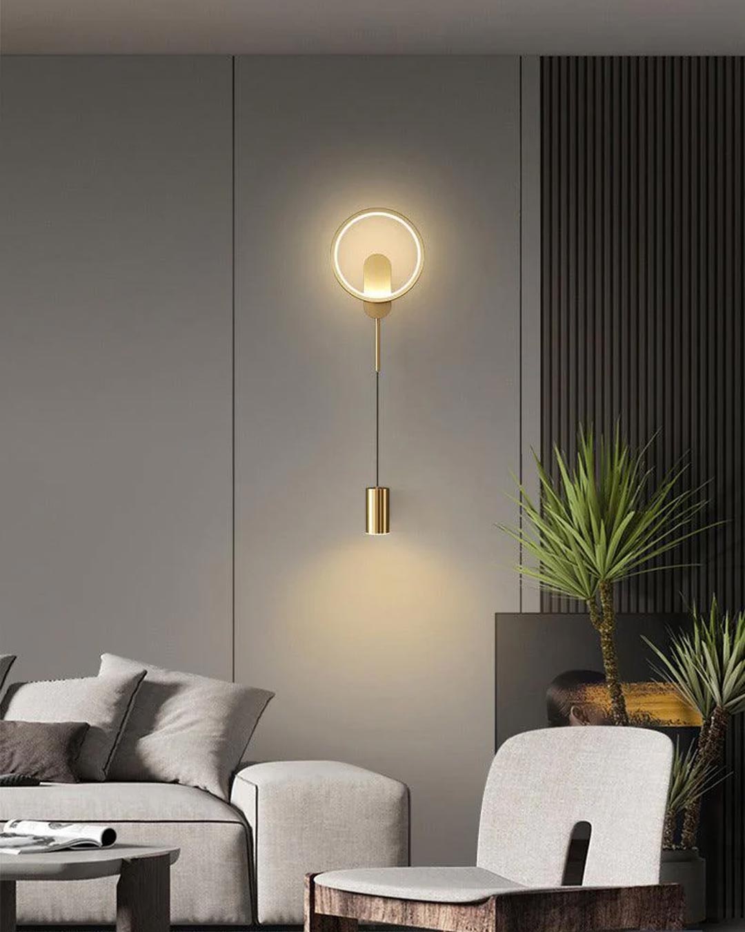 Round LED Creative Wall Sconce - Gold