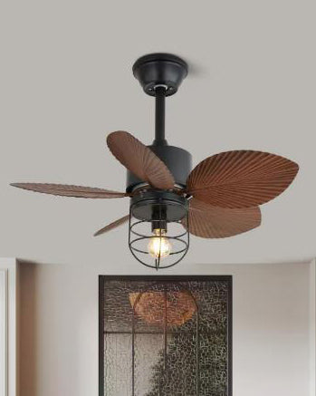 Balinese Style Tropical Palm Leaf Ceiling Fan with Light