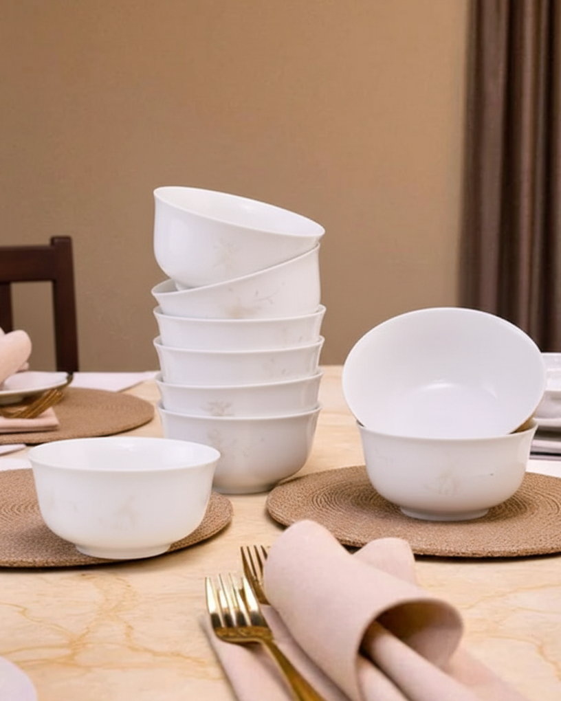 Ivory Bloom Ceramic Katori