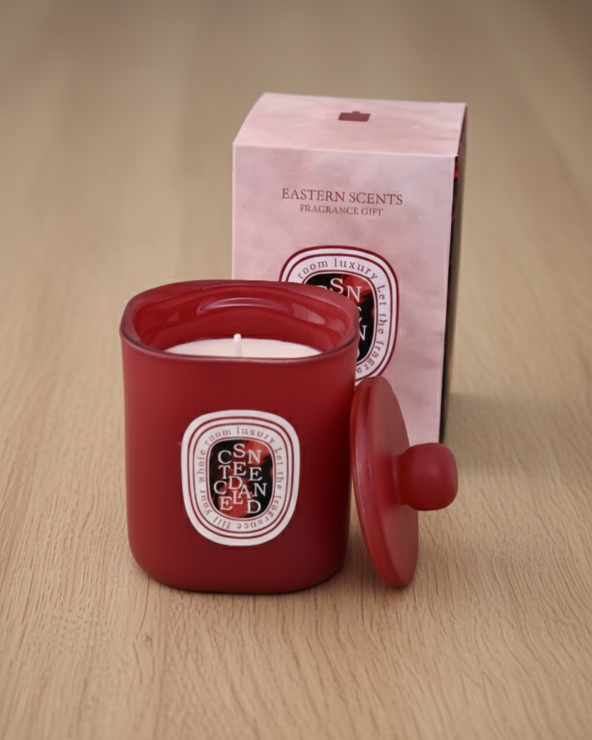 Velour Flame Aroma Candle - Red