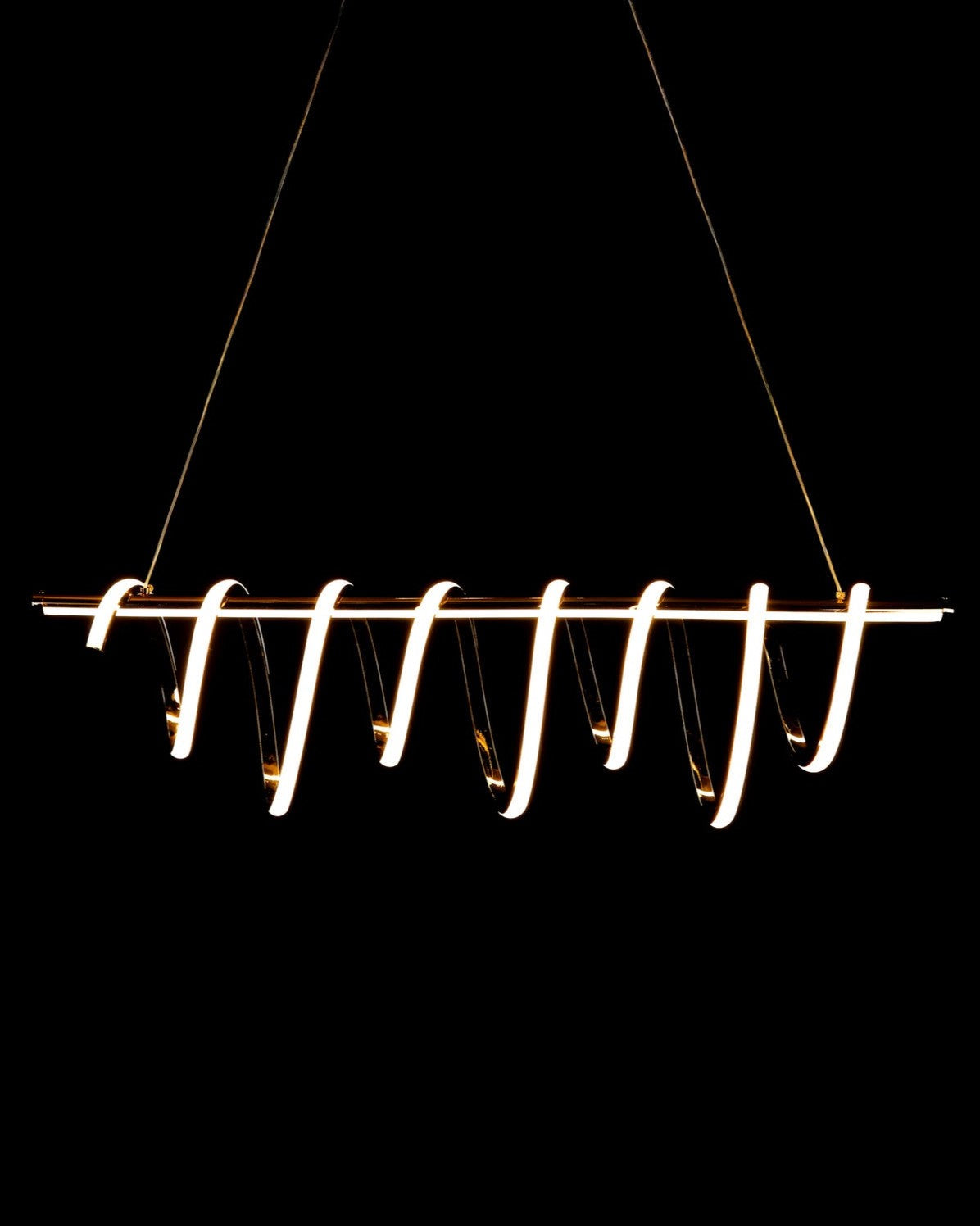 Spiral Ribbon Linear LED Chandelier