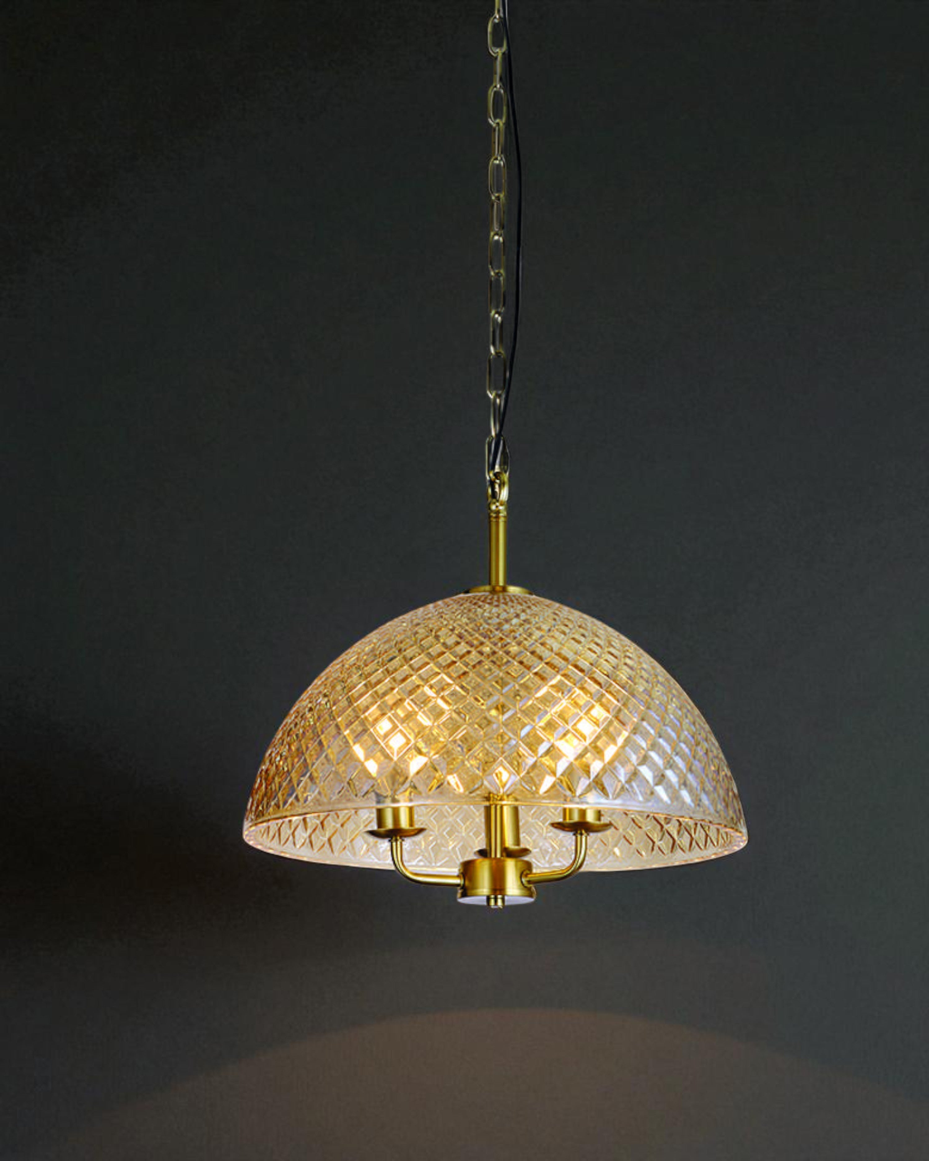 Golden Lattice Dome Pendant Light