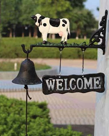 Welcome - Cast Iron Wall Mounted Bell