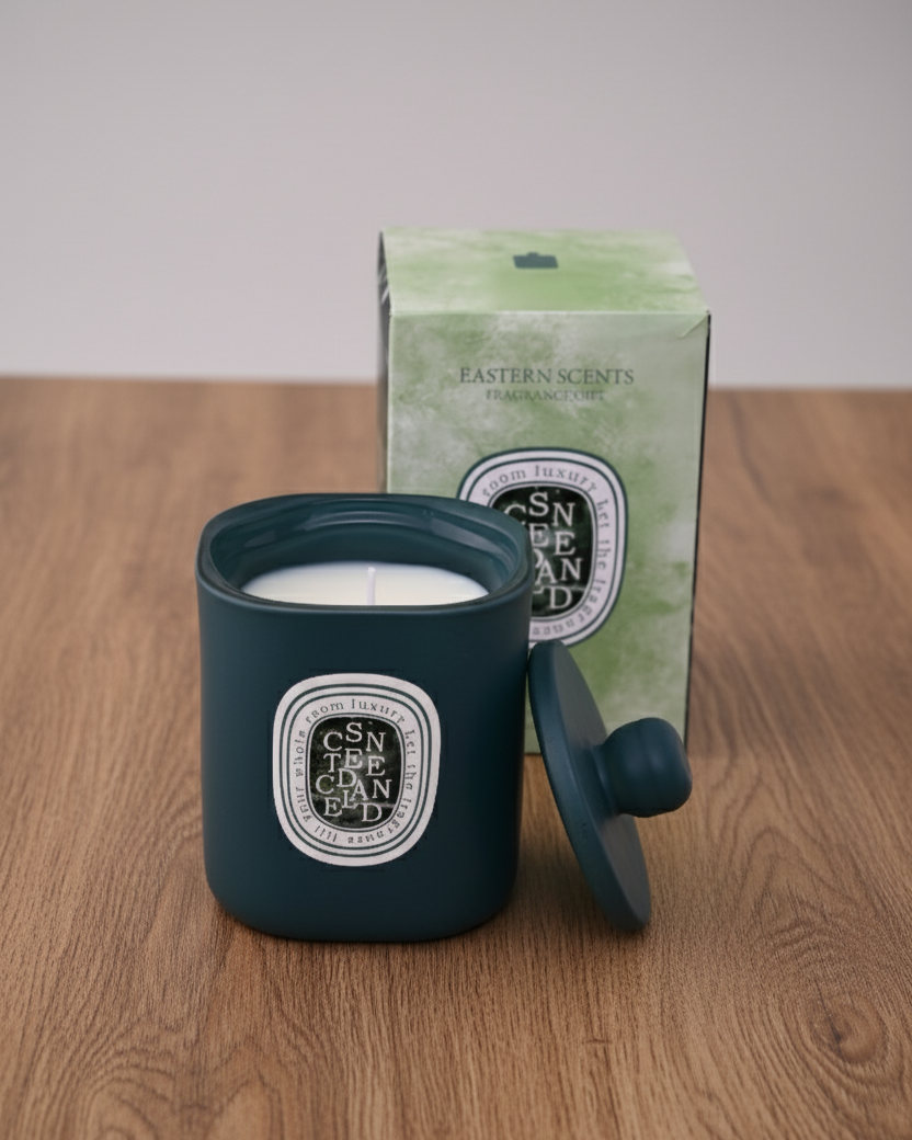 Velour Flame Aroma Candle - Green