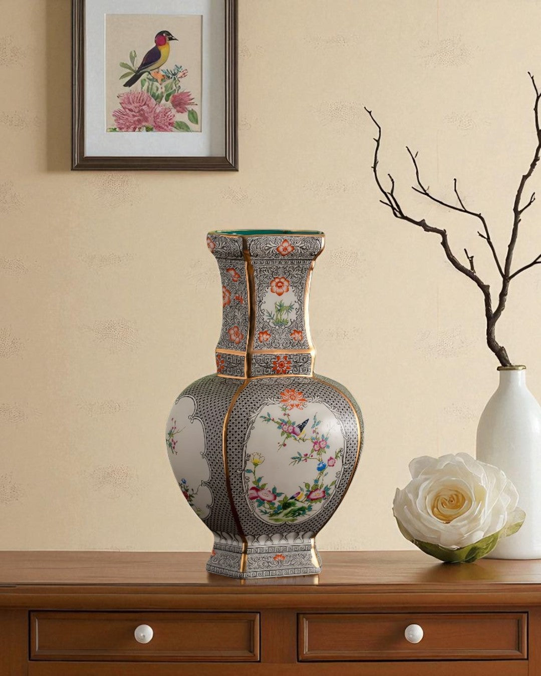 Monochrome Blossom Cloisonne Vase