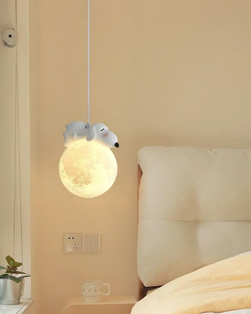 Cute Animal Shaped Moon Pendant Light - Dog
