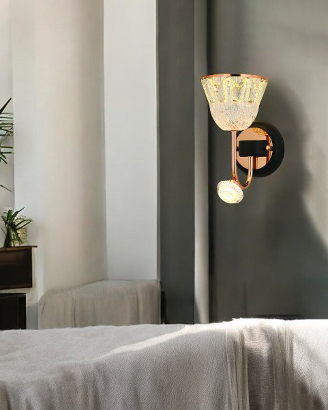 Vintage-Inspired Crystal Cup Wall Light