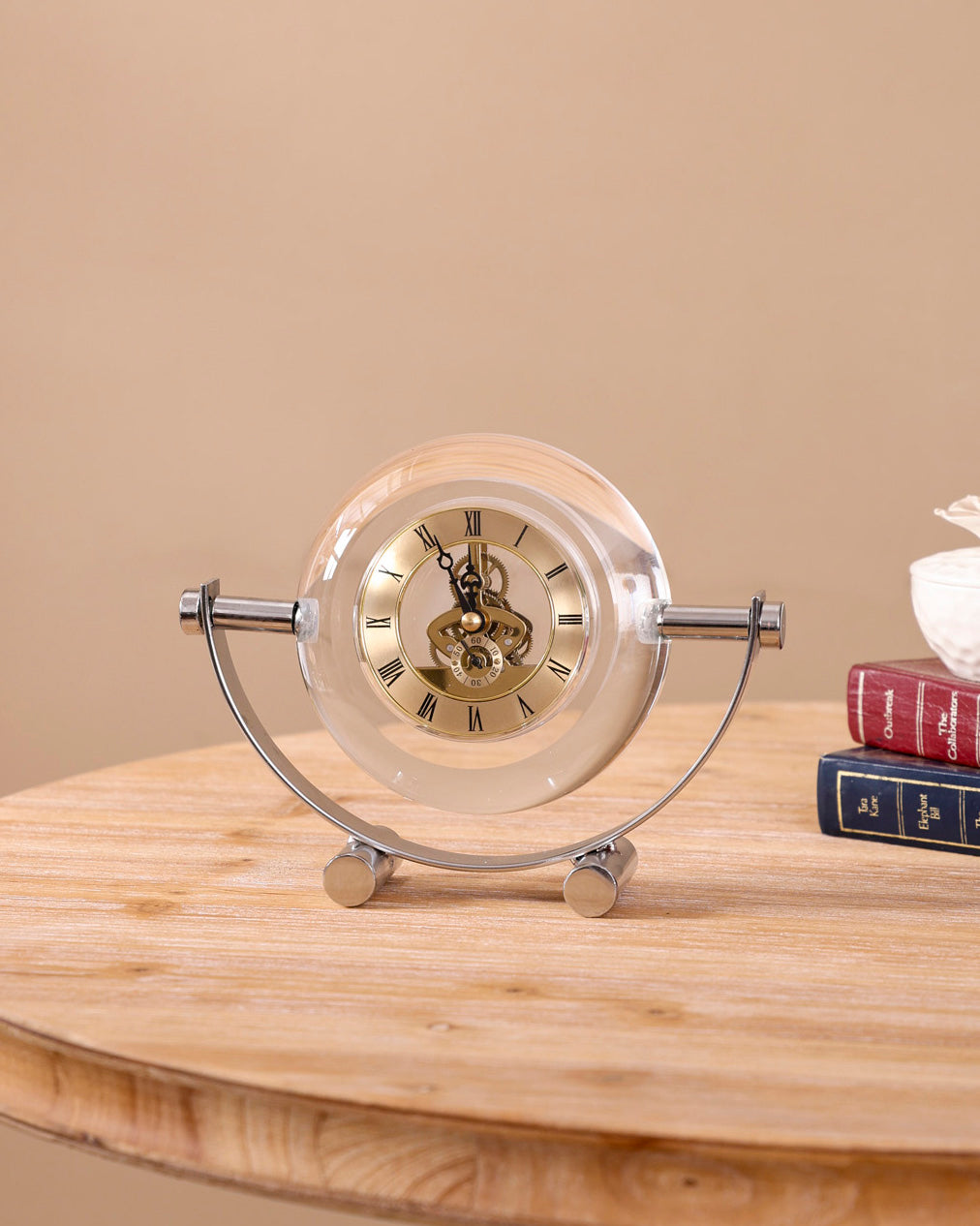 Crystal Clear Gear Table Clock - Small