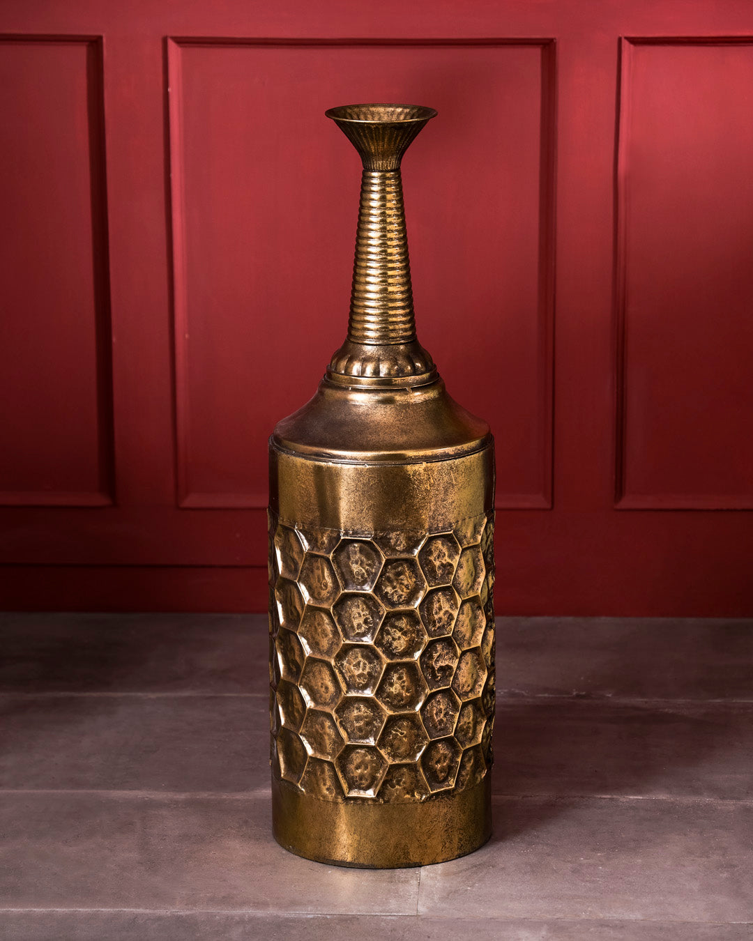 Golden Honeycomb Tall Planter - 98 cm