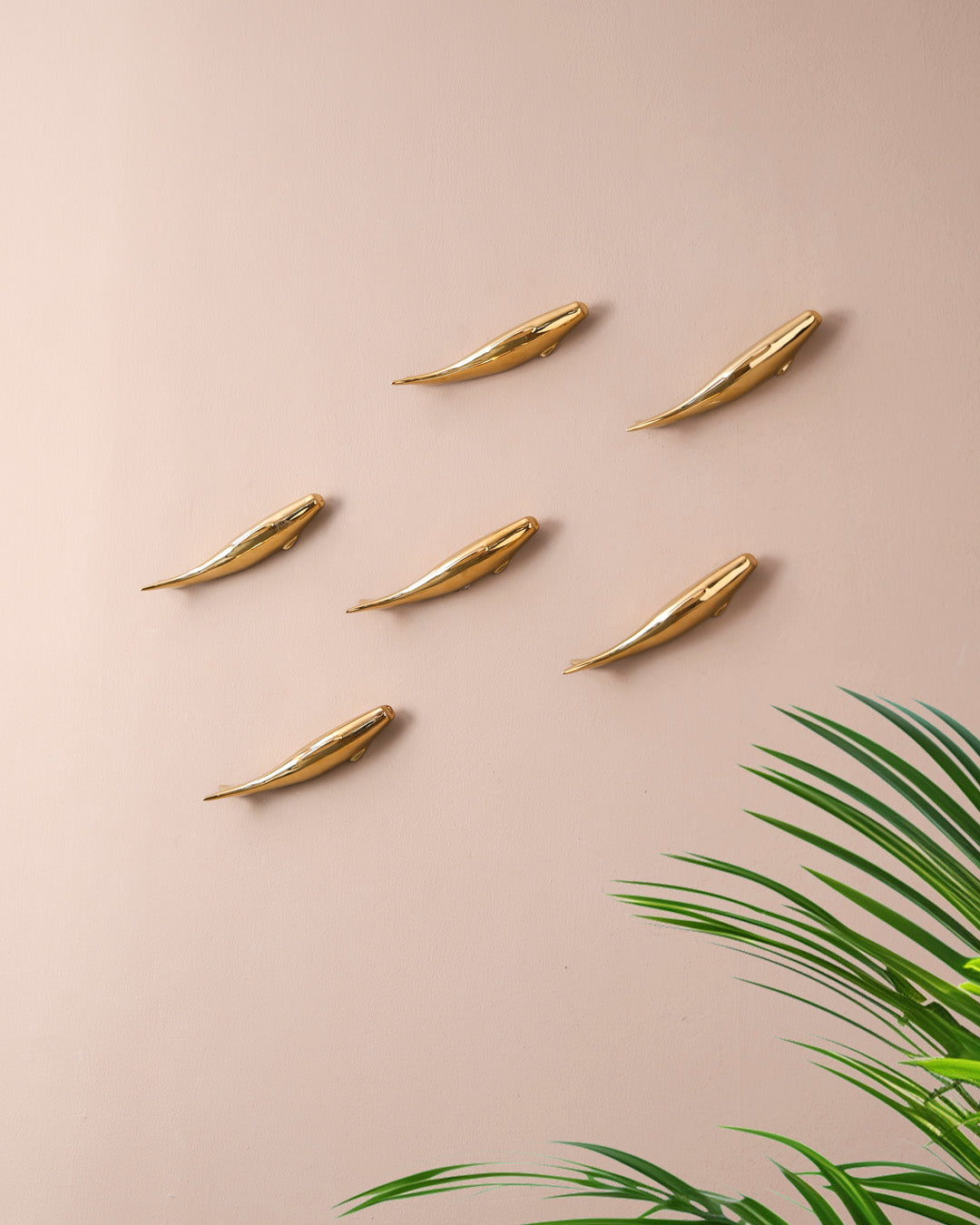 Golden Fish Decorative Wall Mount - Set Of 6 (Right)