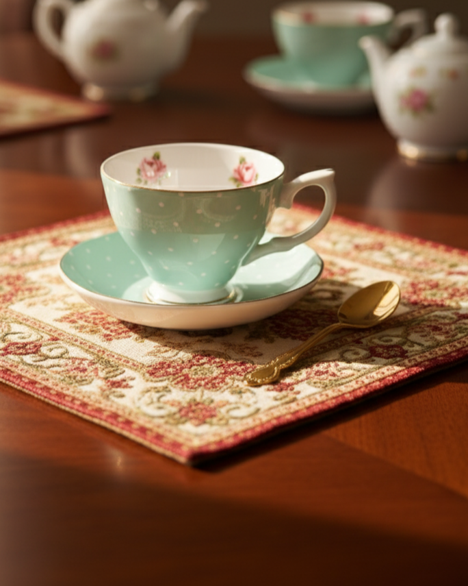 Polka Dot Tea Cup & Saucer